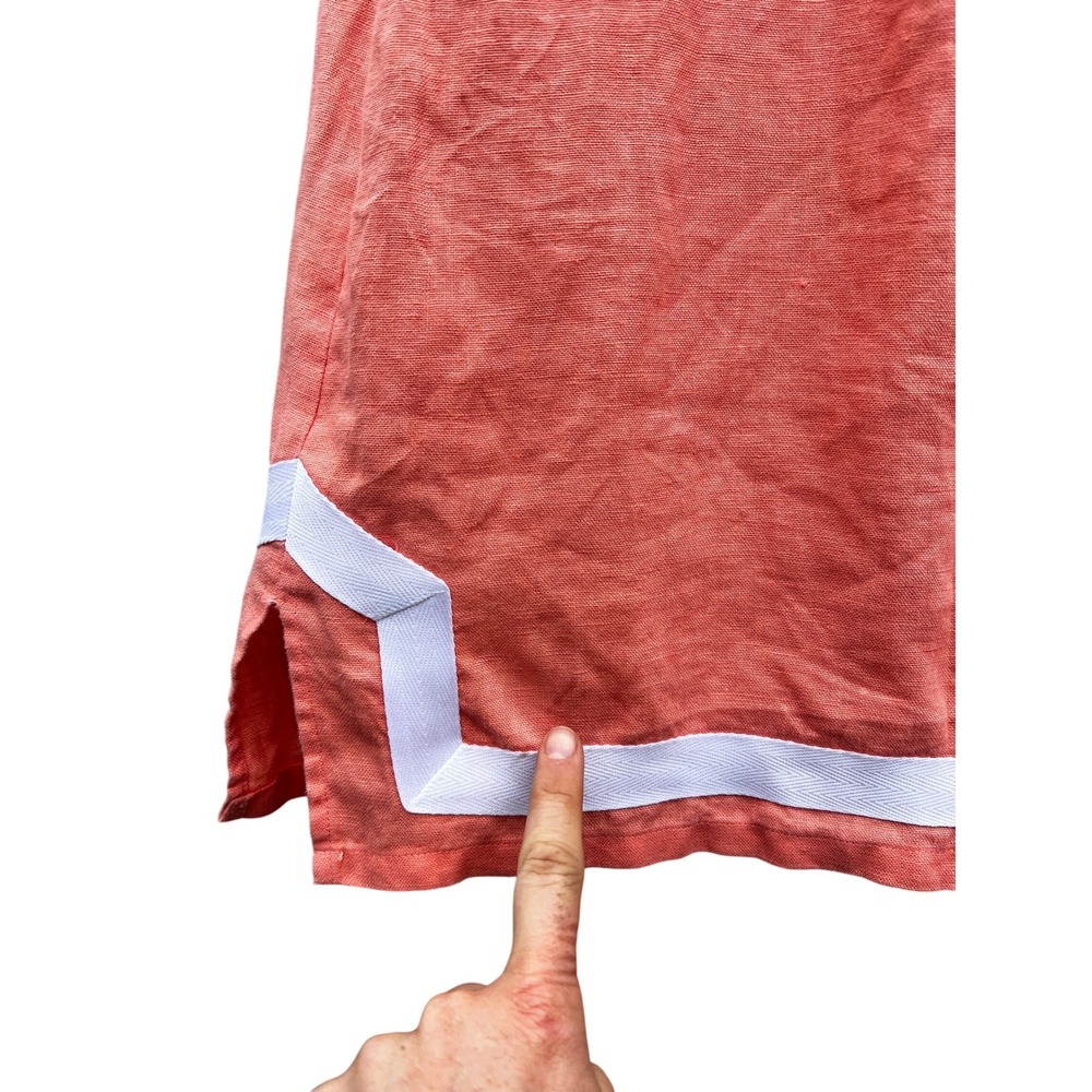 Sail to Sable Coral Pink Linen Sleeveless Tunic Shift Sun Dress Cover Cruise S - Picture 4 of 10